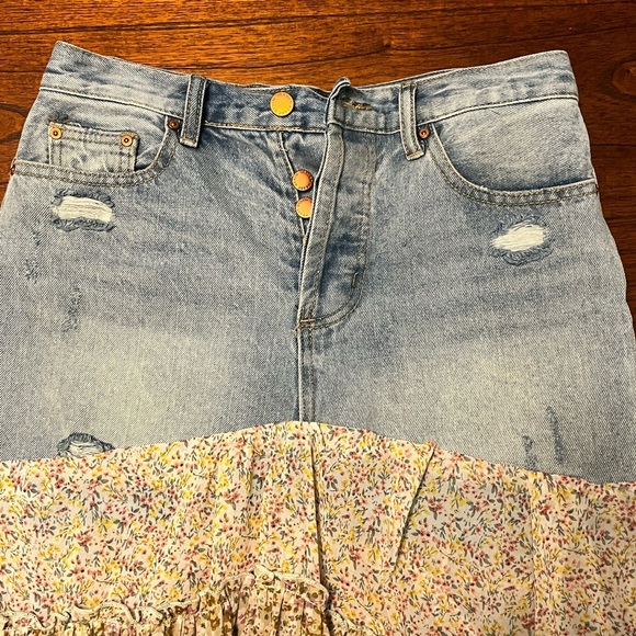 Repurposed skirt—velvet heart shorts/gigio top.  Unique! - Picture 2 of 5